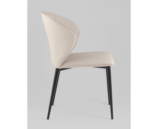 Стул обеденный Deia светло-серая экокожа черные ножки, изображение 4 | Интернет магазин мебели и декора LifeDekor