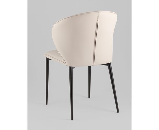 Стул обеденный Deia светло-серая экокожа черные ножки, изображение 6 | Интернет магазин мебели и декора LifeDekor