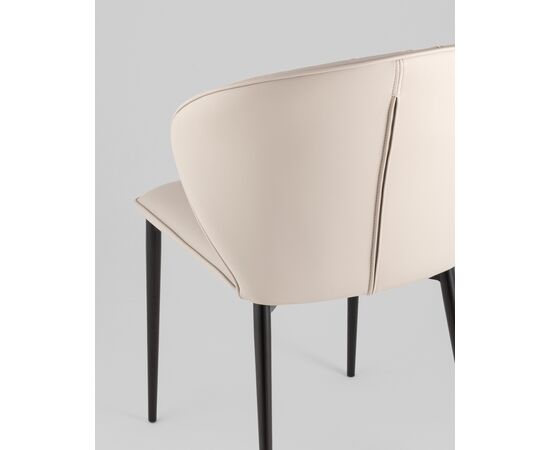 Стул обеденный Deia светло-серая экокожа черные ножки, изображение 7 | Интернет магазин мебели и декора LifeDekor