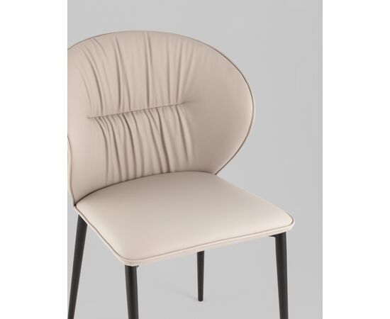 Стул обеденный Deia светло-серая экокожа черные ножки, изображение 8 | Интернет магазин мебели и декора LifeDekor