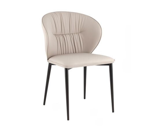 Стул обеденный Deia светло-серая экокожа черные ножки | Интернет магазин мебели и декора LifeDekor