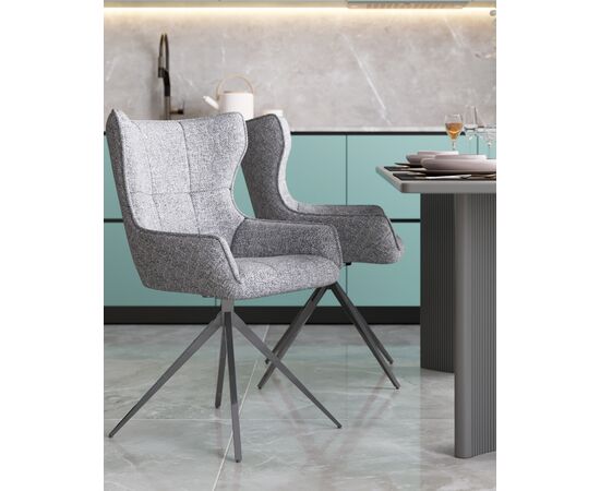 Стул Carlene вращающийся серый, изображение 3 | Интернет магазин мебели и декора LifeDekor