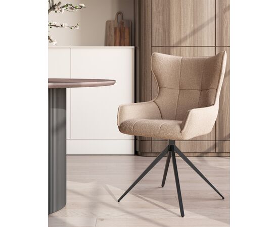 Стул Carlene вращающийся бежевый, изображение 3 | Интернет магазин мебели и декора LifeDekor