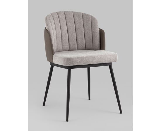 Стул Пенелопа рогожка серый с серой экокожей 2 шт. | Интернет магазин мебели и декора LifeDekor