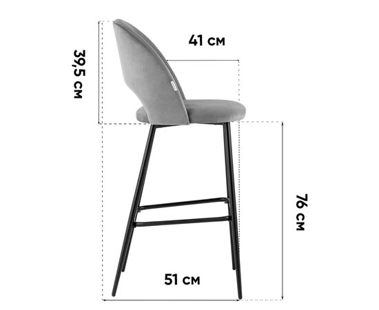 Стул барный Меган велюр зеленый 2 шт, изображение 10 | Интернет магазин мебели и декора LifeDekor