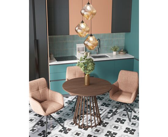 Стол обеденный Daphne 100*75 см орех, изображение 4 | Интернет магазин мебели и декора LifeDekor