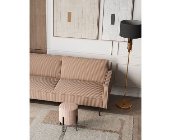 Диван прямой Кассель велюр рельефный бежевый, изображение 4 | Интернет магазин мебели и декора LifeDekor