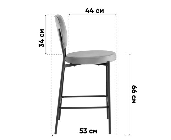 Стул полубарный Барбара NEW экокожа бежевая золотые ножки 2 шт., изображение 10 | Интернет магазин мебели и декора LifeDekor