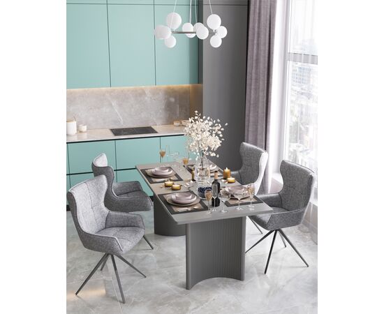 Стул Carlene вращающийся серый, изображение 4 | Интернет магазин мебели и декора LifeDekor