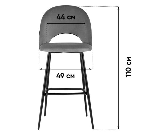 Стул барный Меган велюр зеленый 2 шт, изображение 9 | Интернет магазин мебели и декора LifeDekor