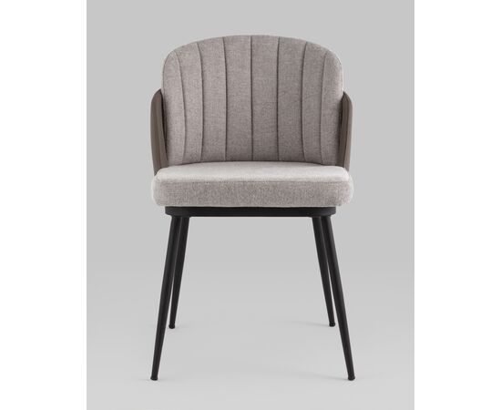 Стул Пенелопа рогожка серый с серой экокожей 2 шт., изображение 3 | Интернет магазин мебели и декора LifeDekor