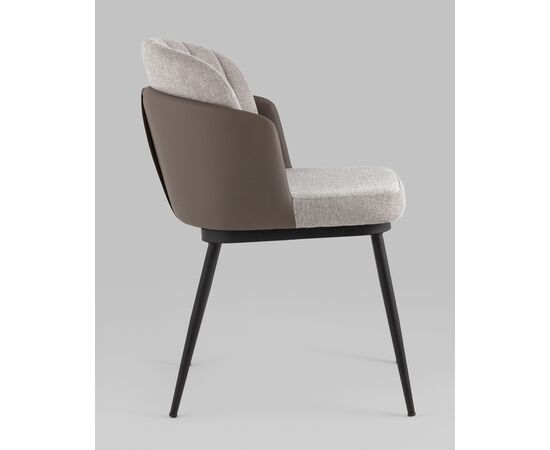 Стул Пенелопа рогожка серый с серой экокожей 2 шт., изображение 4 | Интернет магазин мебели и декора LifeDekor