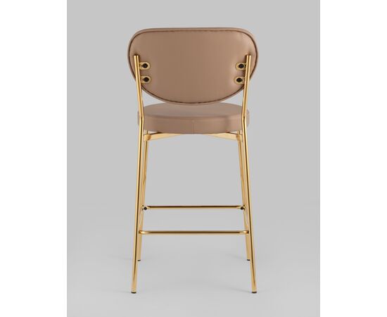 Стул полубарный Барбара NEW экокожа бежевая золотые ножки 2 шт., изображение 5 | Интернет магазин мебели и декора LifeDekor