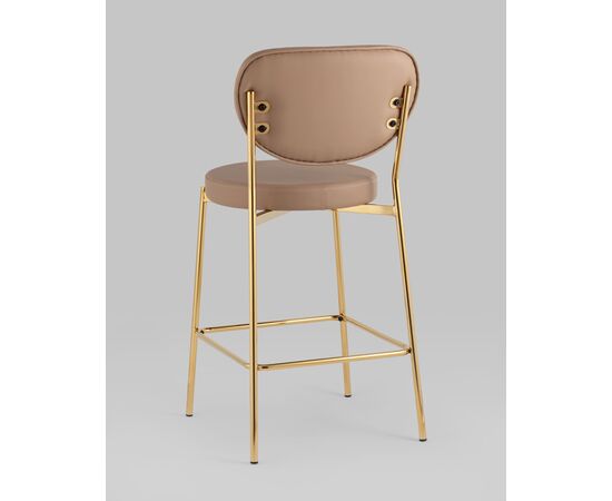 Стул полубарный Барбара NEW экокожа бежевая золотые ножки 2 шт., изображение 6 | Интернет магазин мебели и декора LifeDekor