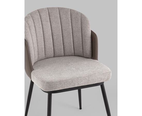 Стул Пенелопа рогожка серый с серой экокожей 2 шт., изображение 8 | Интернет магазин мебели и декора LifeDekor