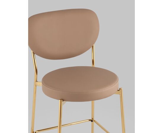 Стул полубарный Барбара NEW экокожа бежевая золотые ножки 2 шт., изображение 8 | Интернет магазин мебели и декора LifeDekor
