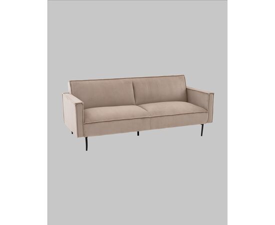 Диван прямой Кассель велюр рельефный бежевый, изображение 2 | Интернет магазин мебели и декора LifeDekor