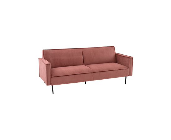 Диван прямой Кассель велюр рельефный коралловый | Интернет магазин мебели и декора LifeDekor