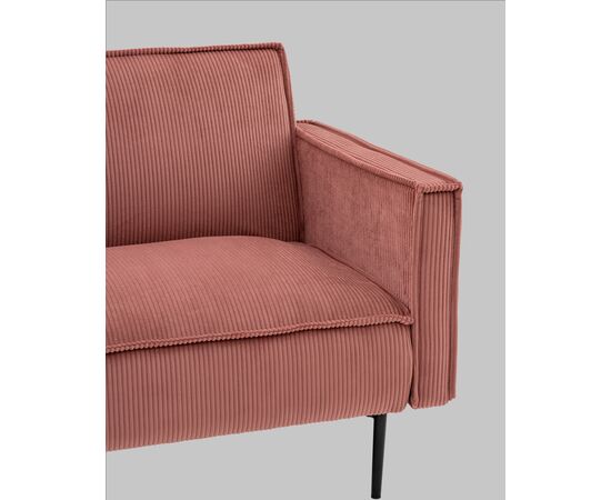 Диван прямой Кассель велюр рельефный коралловый, изображение 9 | Интернет магазин мебели и декора LifeDekor