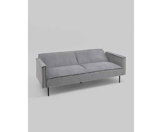 Диван прямой Кассель велюр рельефный светло-серый, изображение 4 | Интернет магазин мебели и декора LifeDekor