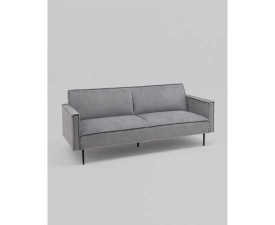 Диван прямой Кассель велюр рельефный светло-серый, изображение 2 | Интернет магазин мебели и декора LifeDekor