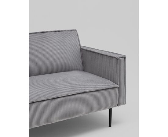 Диван прямой Кассель велюр рельефный светло-серый, изображение 7 | Интернет магазин мебели и декора LifeDekor