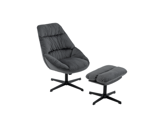 Кресло Оррелл серый с оттоманкой | Интернет магазин мебели и декора LifeDekor