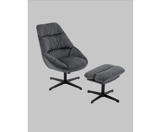 Кресло Оррелл серый с оттоманкой, изображение 2 | Интернет магазин мебели и декора LifeDekor