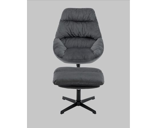 Кресло Оррелл серый с оттоманкой, изображение 3 | Интернет магазин мебели и декора LifeDekor