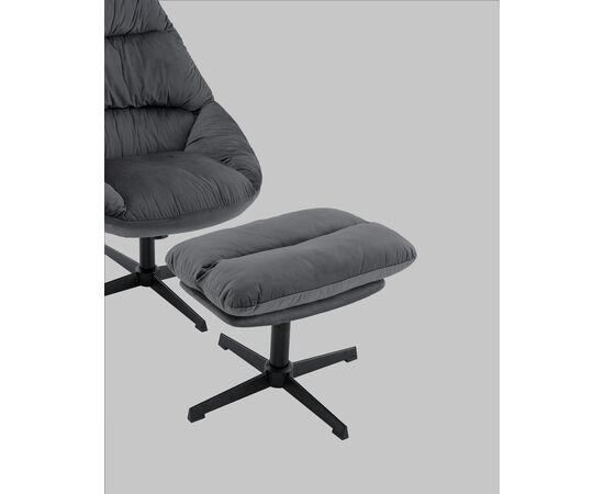 Кресло Оррелл серый с оттоманкой, изображение 6 | Интернет магазин мебели и декора LifeDekor