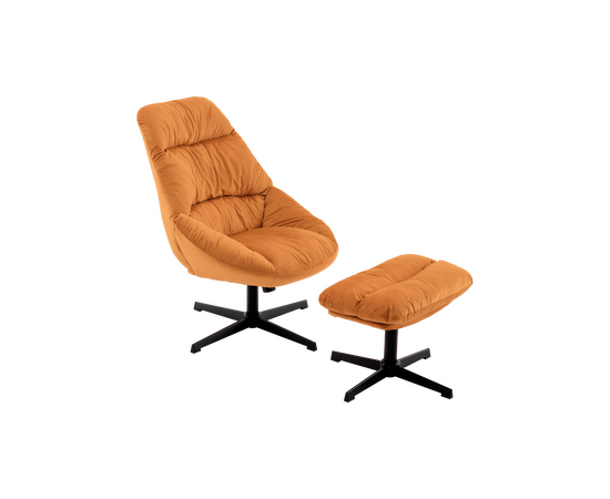 Кресло Оррелл терракотовый с оттоманкой | Интернет магазин мебели и декора LifeDekor