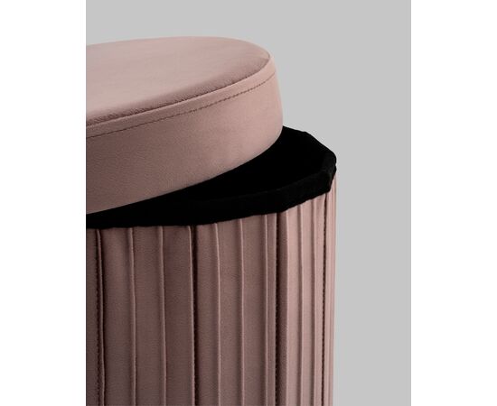 Пуф складной с ящиком Store Round пыльно-розовый, изображение 7 | Интернет магазин мебели и декора LifeDekor