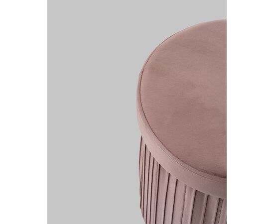 Пуф складной с ящиком Store Round пыльно-розовый, изображение 6 | Интернет магазин мебели и декора LifeDekor