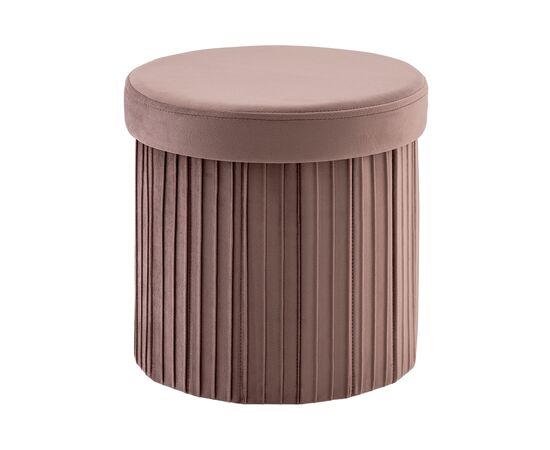 Пуф складной с ящиком Store Round пыльно-розовый | Интернет магазин мебели и декора LifeDekor