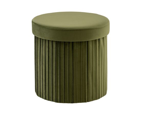 Пуф складной с ящиком Store Round травяной | Интернет магазин мебели и декора LifeDekor