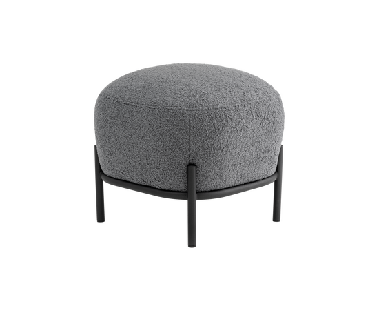 Пуф Стоун букле Fluffy темно-серый | Интернет магазин мебели и декора LifeDekor