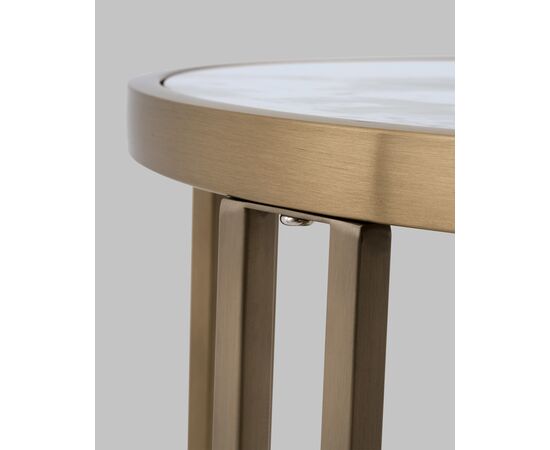 Журнальный столик Алиада 55х55 см светлая керамика сталь шампань, изображение 8 | Интернет магазин мебели и декора LifeDekor