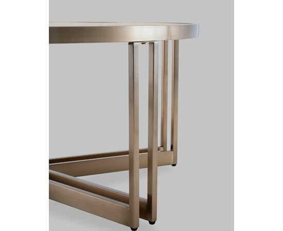 Журнальный столик Алиада 90х90 см светлая керамика сталь шампань, изображение 7 | Интернет магазин мебели и декора LifeDekor