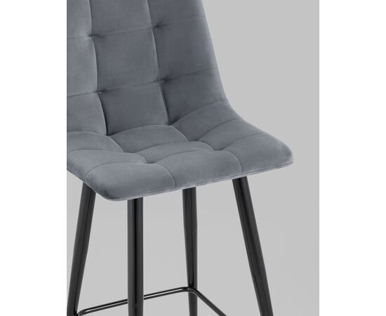 Стул полубарный Джанго велюр тёмно-серый 2 шт., изображение 8 | Интернет магазин мебели и декора LifeDekor
