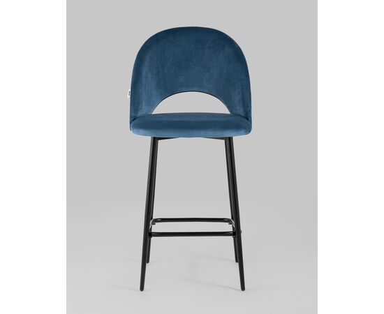 Стул полубарный Меган велюр пыльно-синий 2 шт., изображение 3 | Интернет магазин мебели и декора LifeDekor