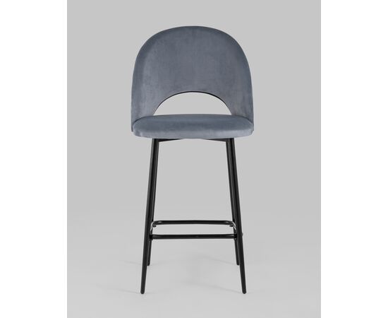 Стул полубарный Меган велюр серый 2 шт., изображение 3 | Интернет магазин мебели и декора LifeDekor