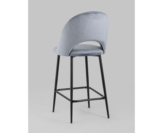 Стул полубарный Меган велюр серый 2 шт., изображение 6 | Интернет магазин мебели и декора LifeDekor