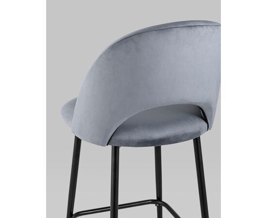 Стул полубарный Меган велюр серый 2 шт., изображение 7 | Интернет магазин мебели и декора LifeDekor