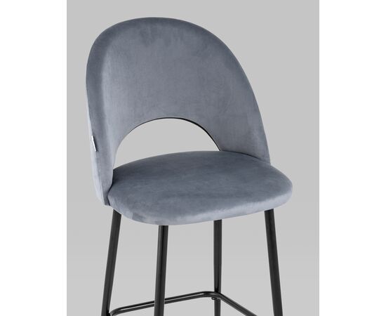 Стул полубарный Меган велюр серый 2 шт., изображение 8 | Интернет магазин мебели и декора LifeDekor