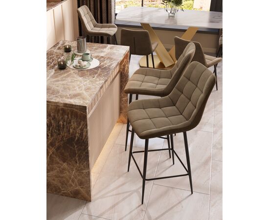 Стул барный Флекс велюр капучино, изображение 3 | Интернет магазин мебели и декора LifeDekor