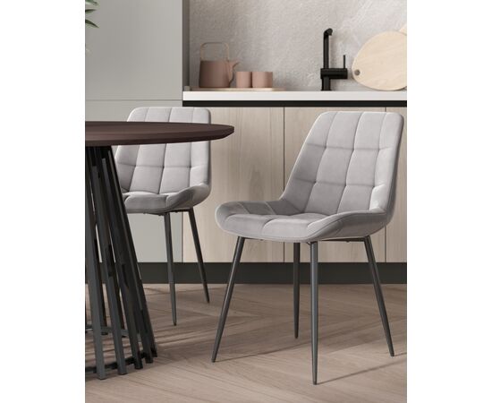 Стул Флекс N велюр велютто серый, изображение 3 | Интернет магазин мебели и декора LifeDekor