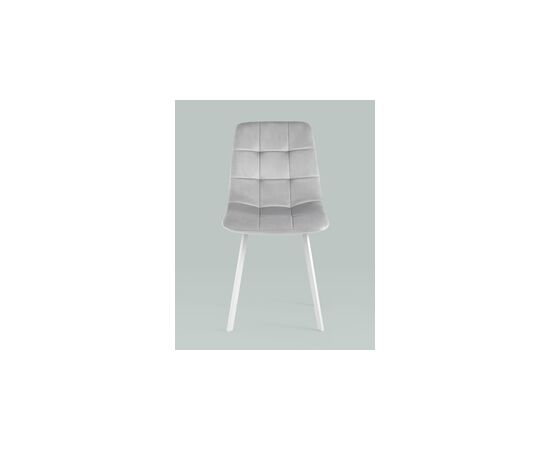 Стул Chilly велюр серебристый белые ножки, изображение 5 | Интернет магазин мебели и декора LifeDekor