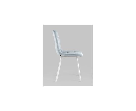 Стул Chilly велюр серо-голубой белые ножки, изображение 6 | Интернет магазин мебели и декора LifeDekor