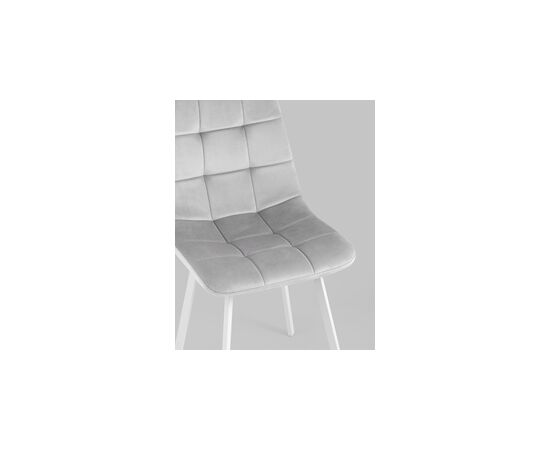 Стул Chilly велюр серебристый белые ножки, изображение 10 | Интернет магазин мебели и декора LifeDekor