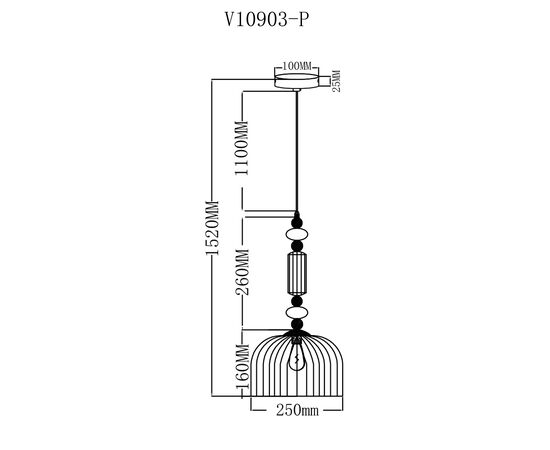 Светильник подвесной Moderli V10903-P Charm, изображение 9 | Интернет магазин мебели и декора LifeDekor